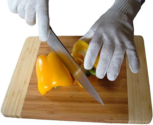 No Oops Cut and Stab Resistant Gloves, Food Safe Dyeema Yarn & Silica Based Fiber Blend, Gardening, Repair, Kitchen. Level 5 (Medium)