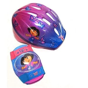Dora Micro Bicycle Helmet and Protective Pad Value Pack (Toddler) by