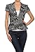 Fashiondio Women's Short Sleeve Blazer with Button Front (J21-MA9)