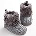 Annnowl Baby Girls Knit Soft Fur Winter Warm Snow Boots Crib Shoes 0-18 Months (6-12 Months, Gray)