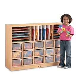 Jonti-Craft 04160JC011 Sectional Cubbie with Clear Trays, MapleWave
