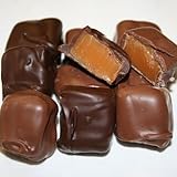 Chocolate Covered Caramels (Mix of Milk & Dark Chocolate, One Pound) (With a No Melt Guarantee)