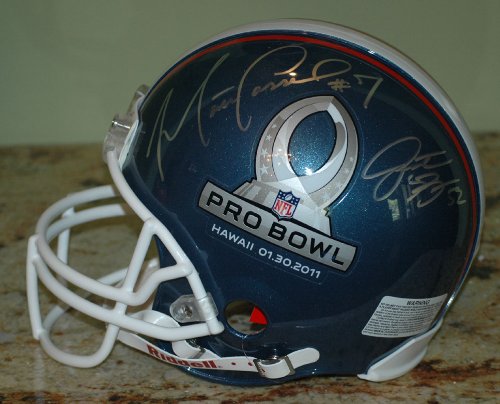 Matt Cassel Jon Beason Signed Probowl 2010 Proline Helmet COA