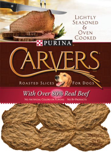 Carvers Roasted Slices for Dogs, Beef, 8-Ounce Bags (Pack of 4)