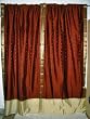 2 Brass Gold Art Silk Sari Curtains Drapes Panels Window Dressing 96x44 Inch