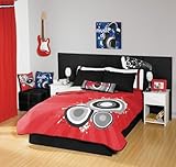 Red Black Guitar Comforter Bedding Set Twin