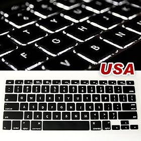 New black keyboard cover skin for  Apple Macbook laptop 13" 15" 17" ?US Version keyboard only)