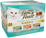 Fancy Feast Gourmet Cat Food, 3-Flavor Seafood Variety Pack, 3-Ounce Cans (Pack of 24)