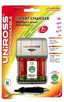 Uniross Smart Charger + 4 x AA Multi Usage Long Life Batteries