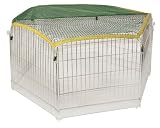 Maxi-Pet 83157 Freigehege verzinkt, 6 Gitter je 60x63 cm, inkl. Tuer und Netz