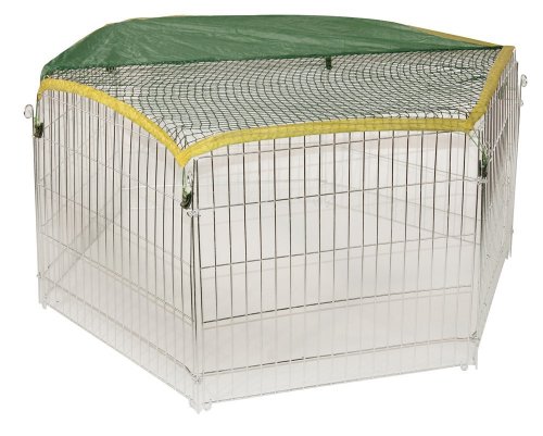Maxi-Pet 83157 Freigehege verzinkt, 6 Gitter je 60x63 cm, inkl. Tür und Netz