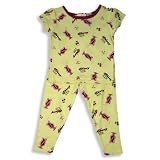 B.T. Kids - Toddler Girls 2-Piece Short Sleeved Cotton Pajama Set, Yellow, Red