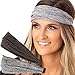 Hipsy Adjustable & Stretchy Heather Xflex Wide Headbands for Women Girls & Teens (Heather Charcoal & Grey 2pk)