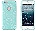 iPhone 6, DandyCase 2in1 Hybrid High Impact Hard Mint Green & White Flower Pattern + Silicone Case Cover for Apple iPhone 6 (4.7
