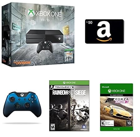 Xbox One 1TB Console - The Division Bundle + $50 Amazon Gift Card [Physical Card] + Rainbow Six Siege [Physical Disc] + Xbox One Special Edition Dusk Shadow Wireless Controller + Forza Horizon 2 [Emailed Digital Code]