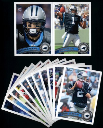2011 Topps Carolina Panthers Complete Team Set of 13 cards including Deangelo Williams, Shockey, Steve Smith, Cam Newton RC, Pilares RC, and more!