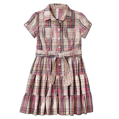 Girls' CherokeeĀ® Multicolor Plaid Woven Dress
