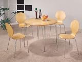 Set of 4 Lightweight & Stackable Natural Seat Muller Dining Chairs