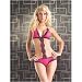Seven 'til Midnight Mesh-cup teddy with flower lace trim One Size Hot Pink