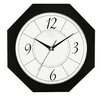 Timekeeper Products LLC 12-Inch Octagonal Black Wall Clock