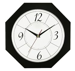 Timekeeper Products LLC 12-Inch Octagonal Black Wall Clock