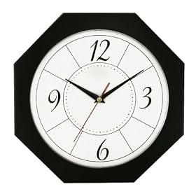 Timekeeper Products LLC 12-Inch Octagonal Black Wall Clock