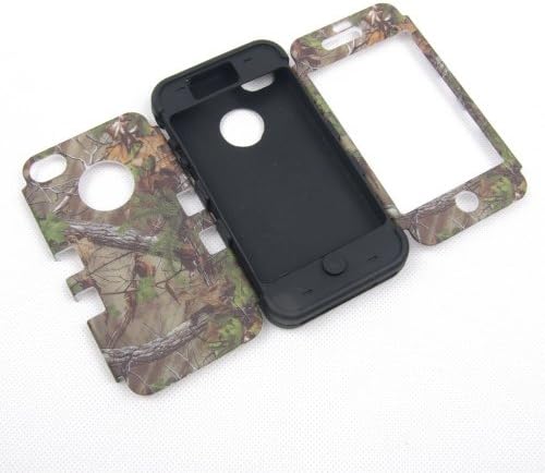 JUSTING@Triple Layer Hybrid Real Tree Camo Hybrid Hard Case Cover for iPhone 5/5S (black)