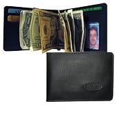 Leather Acrobat Money Clip Bi-Fold Wallet 