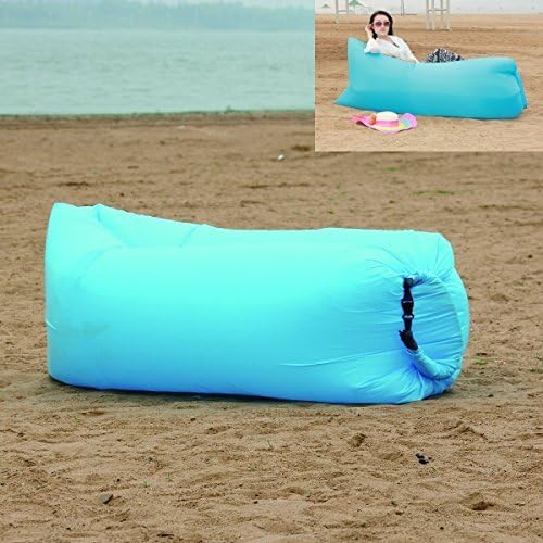 LeeberryÃ'Â® Portable Outdoor Fast Inflatable Couch,Inflatable Lounger Sleeping Air Bed Hangout Bag 400lb Bearing 90 inches for Summer Camping Beach,Hiking(Blue) by Leeberry
