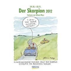 Der Skorpion im Jahr 2012. Kalender: Cartoon-Kalender