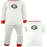 Georgia Bulldogs White Toddler Three-Piece Sleep Set