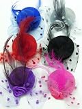 from D Mini Hat Fascinator 2 Diameter on hair slide Various colours