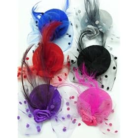 Mini Hat Fascinator 2" Diameter on hair slide Various colours