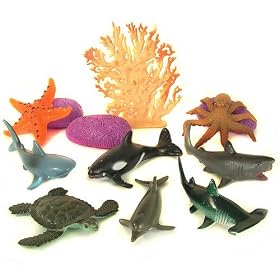 Ocean Life 13 Piece Playset ~ Bucket of Sea Creatures