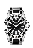 Bulova Men's 98E107 Diamond Accented Case Bracelet Black Dial Watch