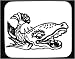 Mouse Pad with aquatic, black and white, whale, Japan, marine, sea, fish, monster, Asia, scary