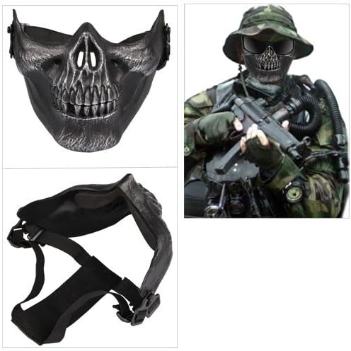 Derkang Skull Skeleton Airsoft Paintball Half Face Protect Mask