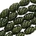 Green Nephrite Jade Twisted Rope Oval Beads 15mm / 15.5 Inch