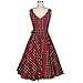 Christmas Present Women's 1950s Sundress Plaid Sleeveless Vintage Party Swing Dresses