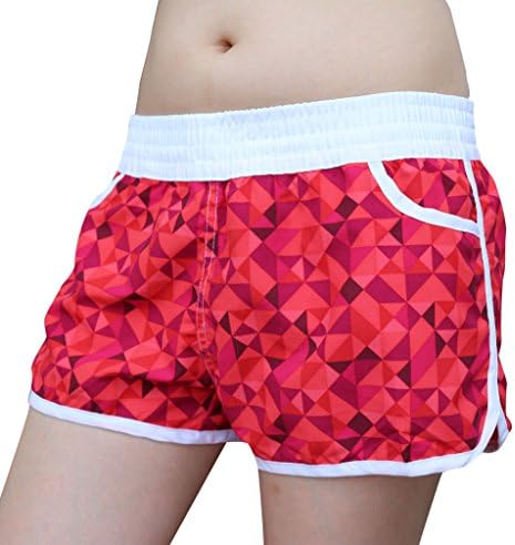 Sport Wings Women's Summer Beachwear Cutie Broad Shorts - Red (Size: S)