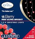 Battery Operated LED Fairy Lights RED BERRY 15 Bulbs - Static (ideal use for Wedding, engagement, birthday, anniversary, new year, xmas, Christmas & lots more occasions)