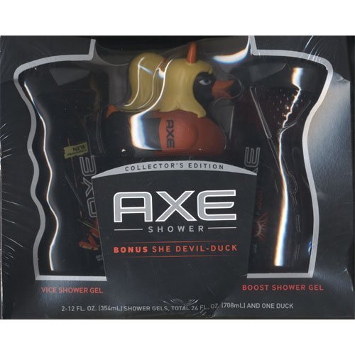 Axe Shower Collectors Edition, Vice Shower Gel 12 fl oz, Boost Shower Gel 12 fl oz, + BONUS She Devil Duck