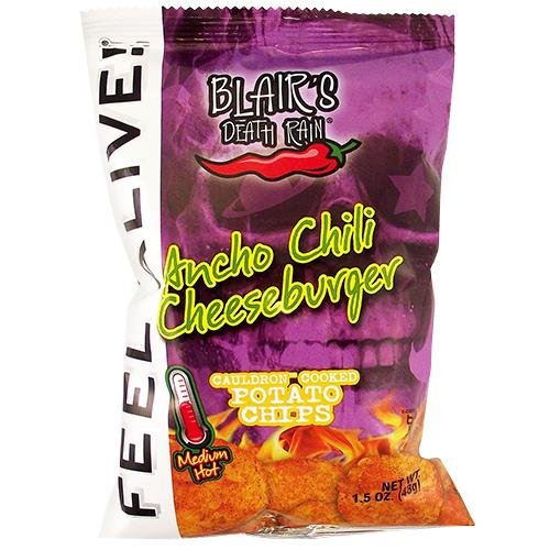 Blair's Death Rain Ancho Chili Cheeseburger Chips 1.5OZ (43g) Blair's Death Rain Ancho Chili Cheeseburger Chips 1.5OZ (43g)