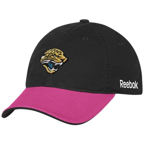 Reebok Jacksonville Jaguars Ladies Black-Pink Breast Cancer Adjustable Slouch Hat