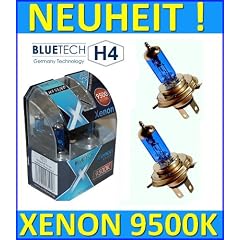 BLUETECH H4 55/60W 9500K Xenon Effekt 2er Set mit STVO Zulassung