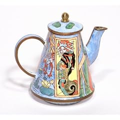 Miniatur Teekanne (Kupfer, handbemalt) "Teapot Collection" van Gogh Museum: Vincent van Gogh - Die Kurtisane (nach Eisen)