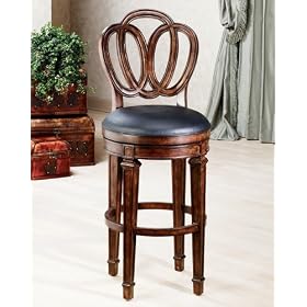31H Dover Swivel Bar Pub Stool with Leather Seat 