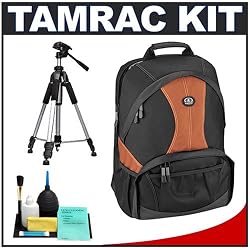 Tamrac 3380 Aero 80 Photo/Laptop Digital SLR Camera Backpack (Rust) + Tripod + Accessory Kit for Canon EOS 7D, 5D Mark II III, 60D, Rebel T3, T3i, Nikon D3100, D3200, D5100, D7000, D800, A35, A55, A57, A65, A77 Digital SLR Cameras