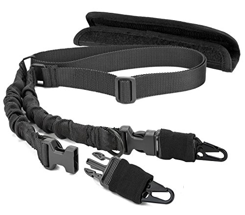 GVN 2 Point Sling&Shoulder Pad, Adjustable Strap Cord for Outdoor Sports, Hunting (Black)