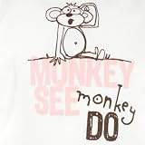 Newborn Infant Girls Clothes Baby Gift WHITE MONKEY Onesie VINTAGE ONESIES 0-18M